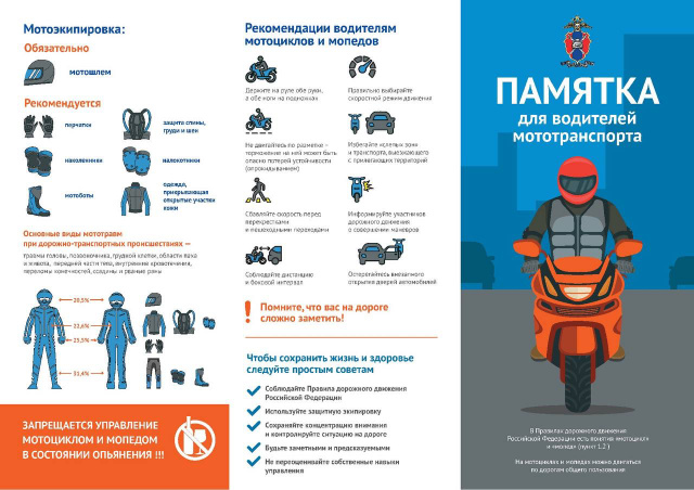 Памятка для водителей мототранспорта